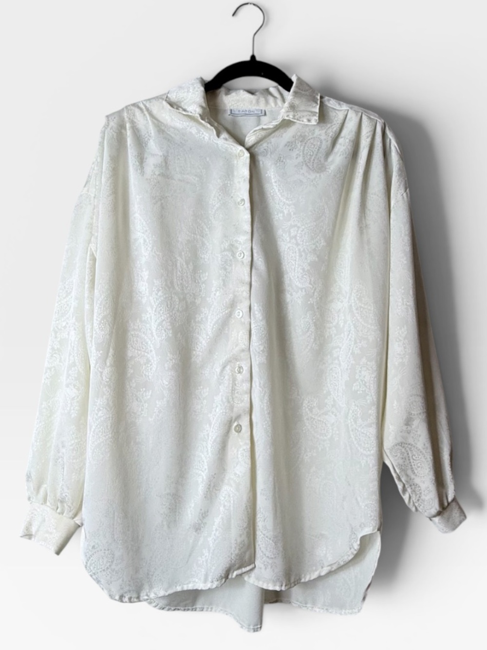Eaton Vintage Button Down Shirt Size 3X Satin Embossed Pattern (R)